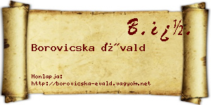 Borovicska Évald névjegykártya